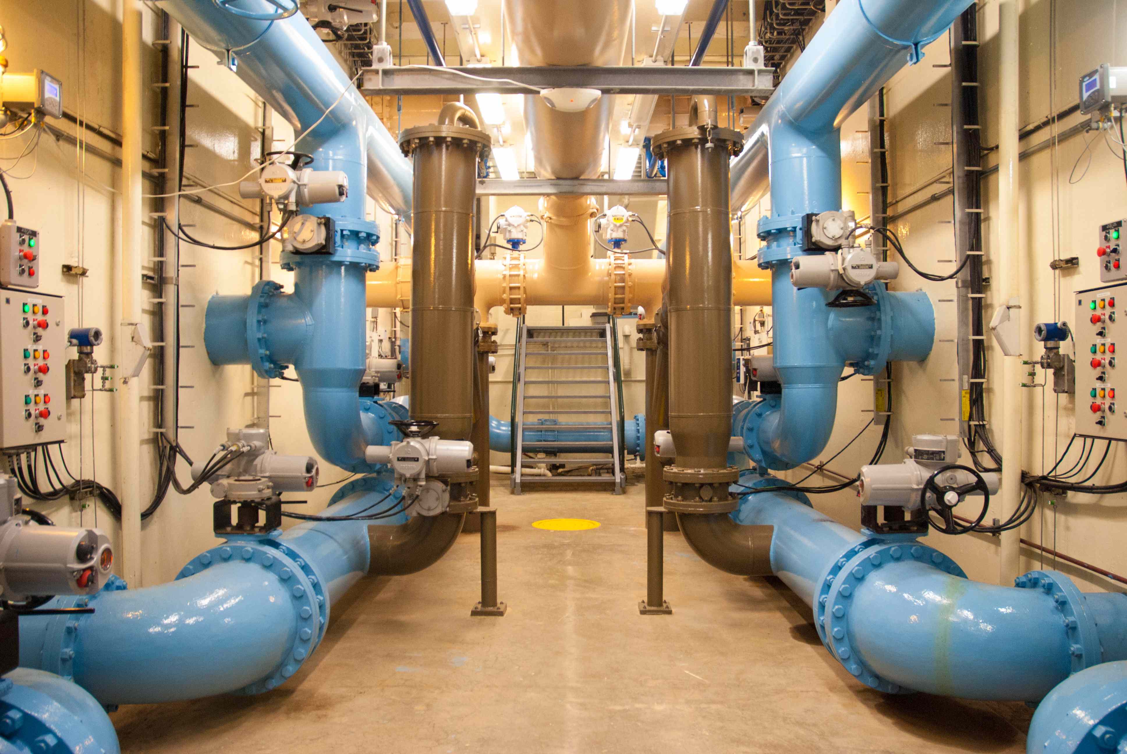Pipes in the water treatment plant